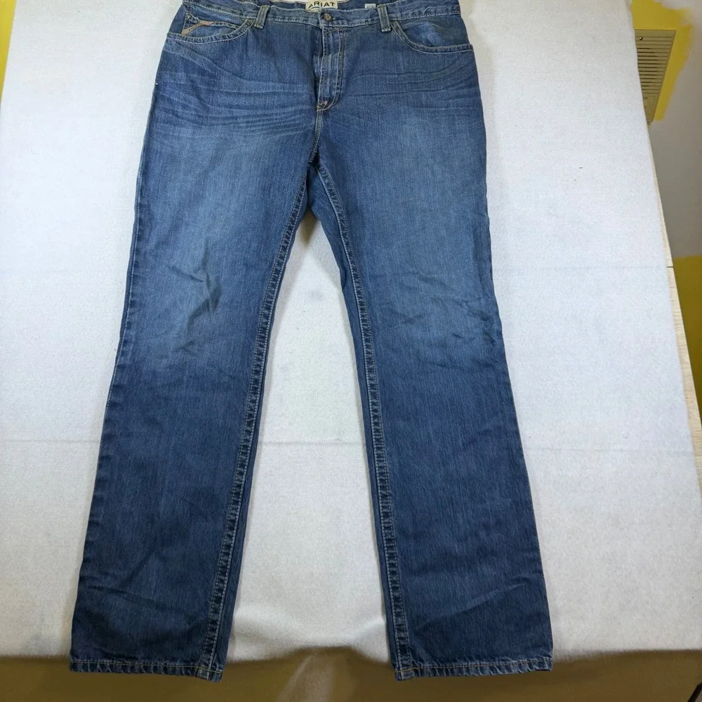 Ariat M2 Traditional Relaxed Boot Cut Jeans Mens 42x36 Blue Denim Western Work
